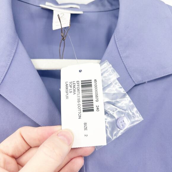 NWT Chicos Womens Pastel Lenora No Iron Effortless Cotton Button Up Shirt Size L - Picture 3 of 5